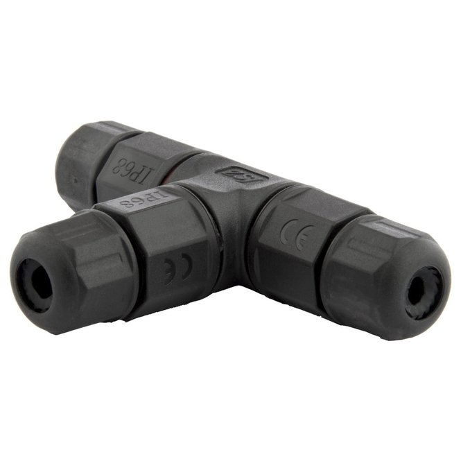 MiLight Waterdichte T-connector 3-aderig met schroefdraad - soldeervrij IP68