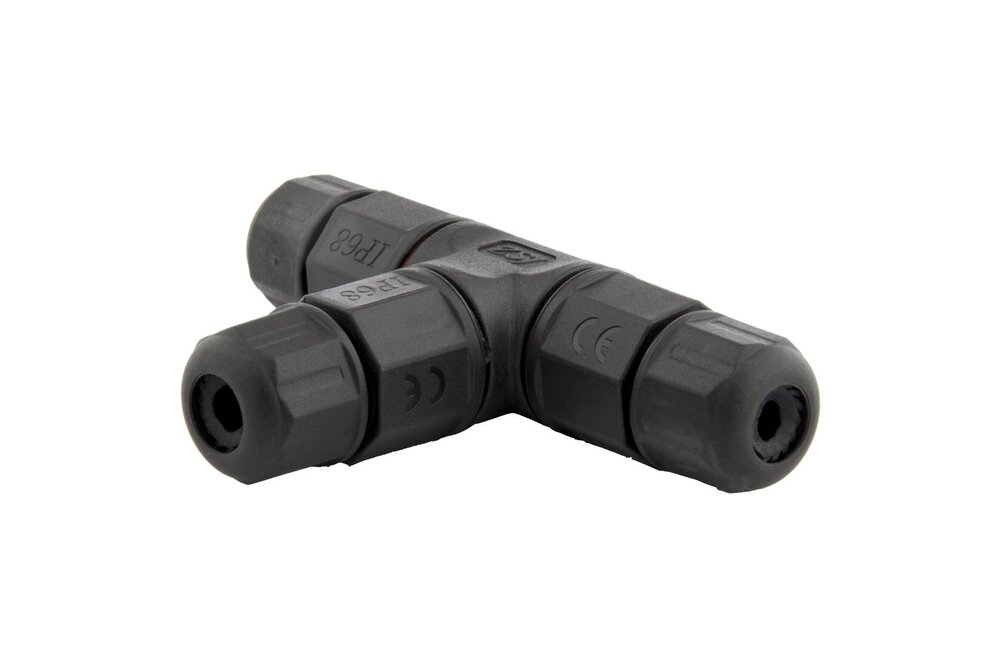 MiLight Waterdichte T-connector 3-aderig met schroefdraad - soldeervrij IP68