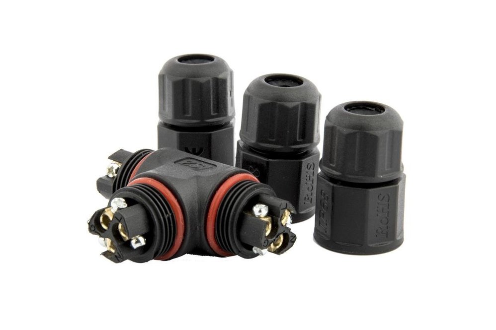 MiLight Waterdichte T-connector 3-aderig met schroefdraad - soldeervrij IP68