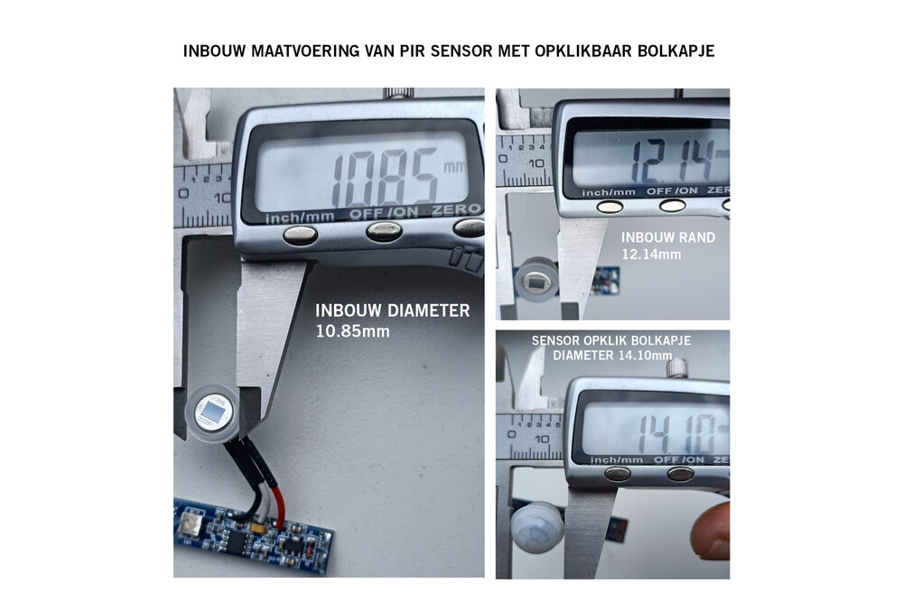 LED PIR bewegingssensor <=2m | 6~70s | 8A 12V-24V | inbouw ledprofiel