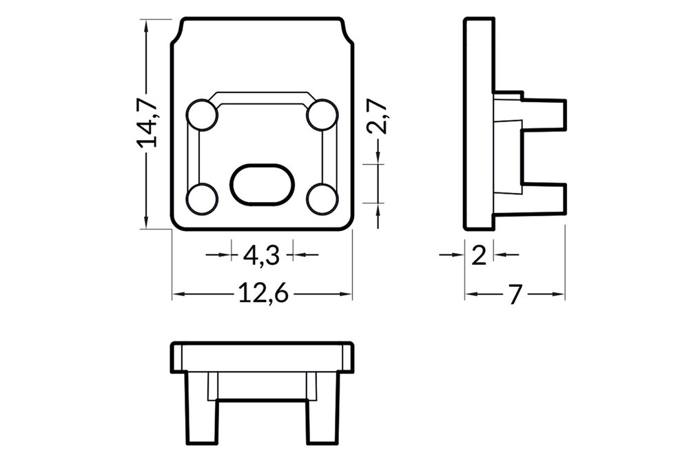 Eindkapjes MODO10 TS , Set van twee stuks