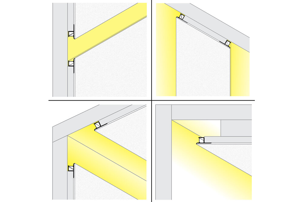 Flux TS 10mm verzonken Led Profiel voor gipsplaat en stucwerk