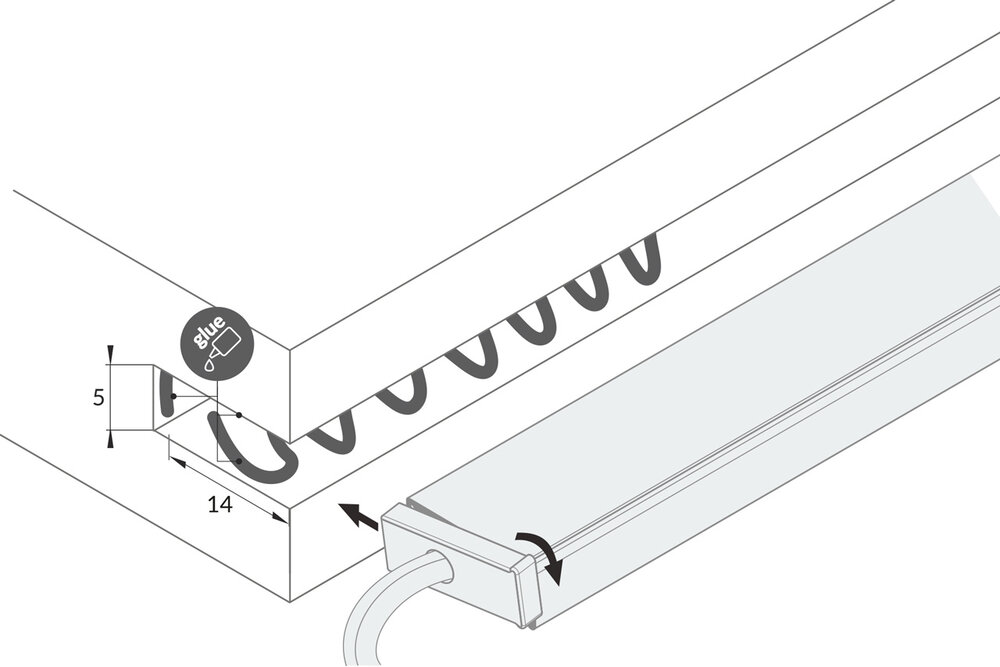 FLEX 8mm Led Profiel verzonken 1m-2m