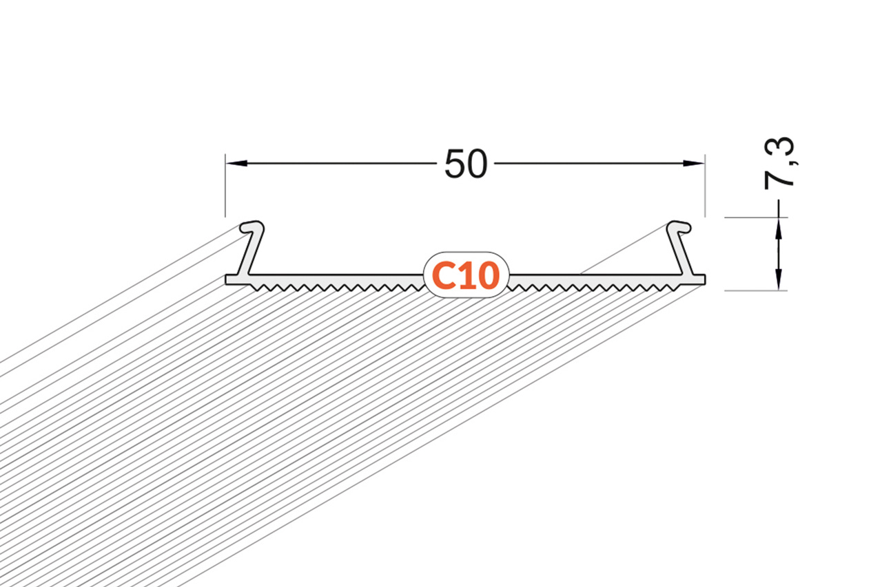Cover C10 Clickon 60° stralingshoek, 1m of 2m lengte