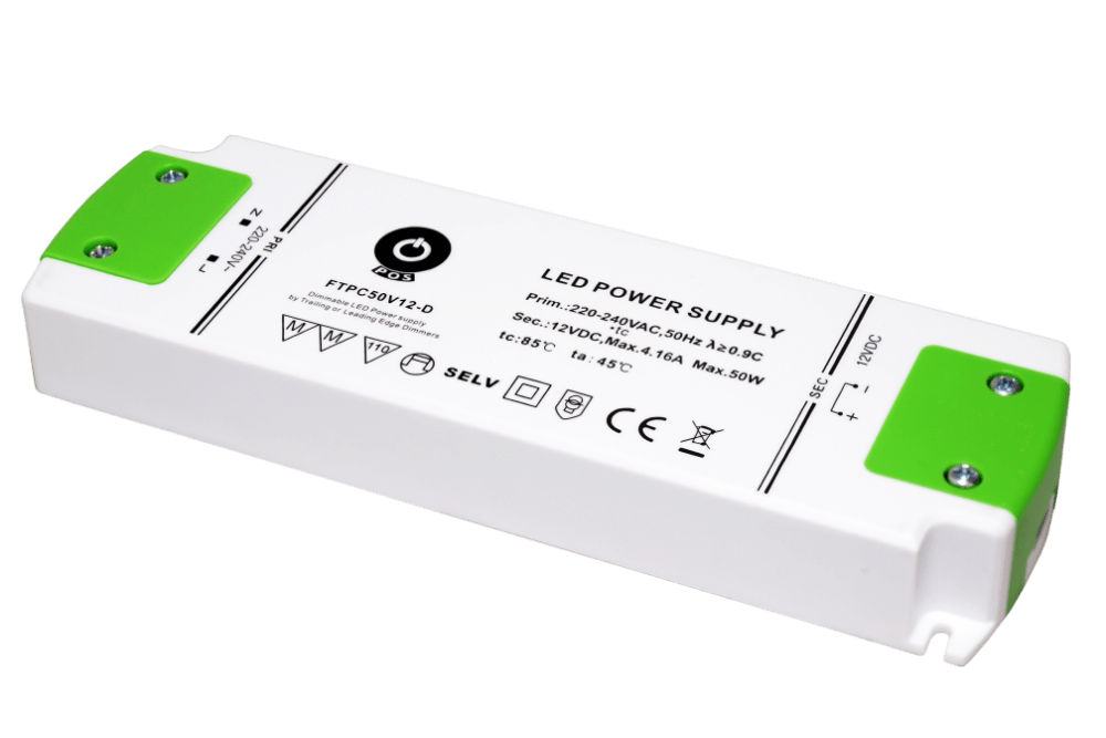POS-POWER Compacte Dimbare Voeding DC 12 Volt 50 Watt 4.16 Ampère