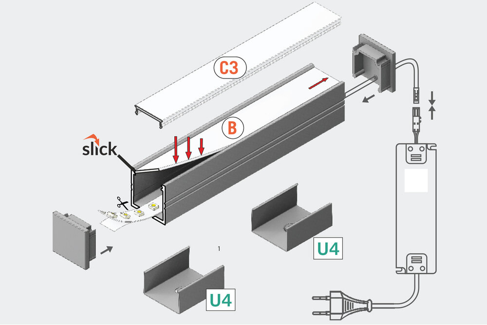 NOVA 16mm Led Profiel Opbouw 1m-2m