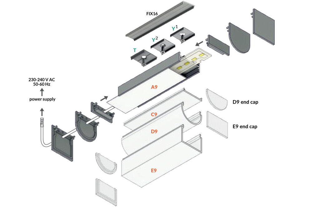 EVO301 31mm opbouw Led Profiel 1m-2m