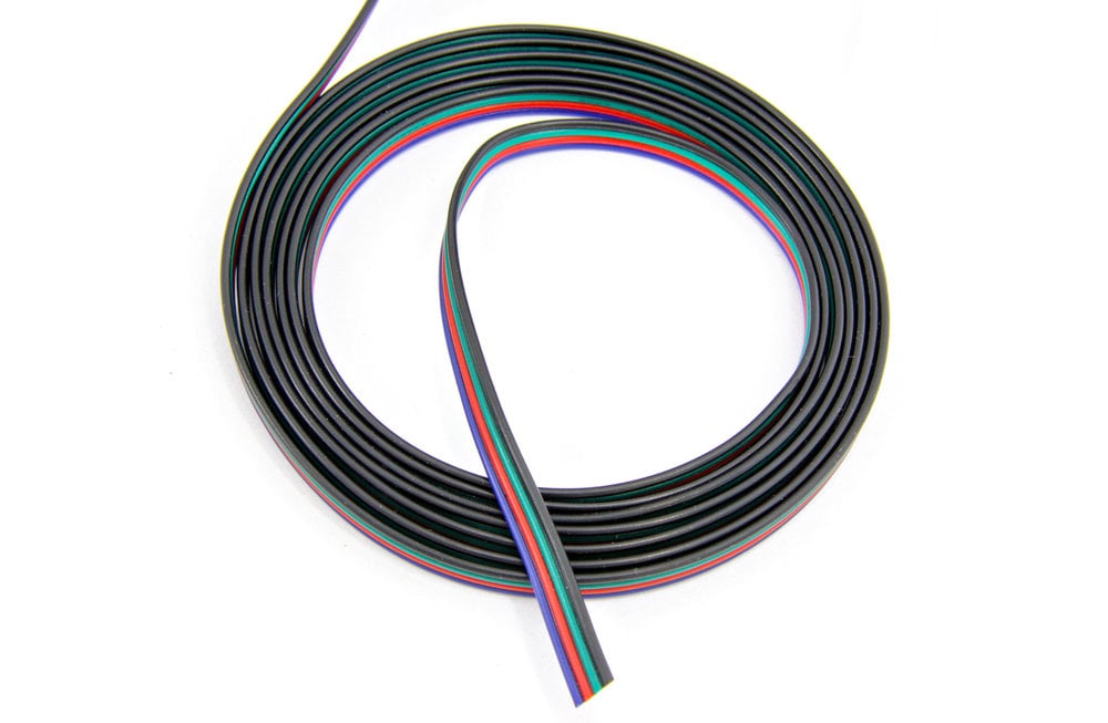 Platte RGB kabel voor RGB LED strips per strekkende meter