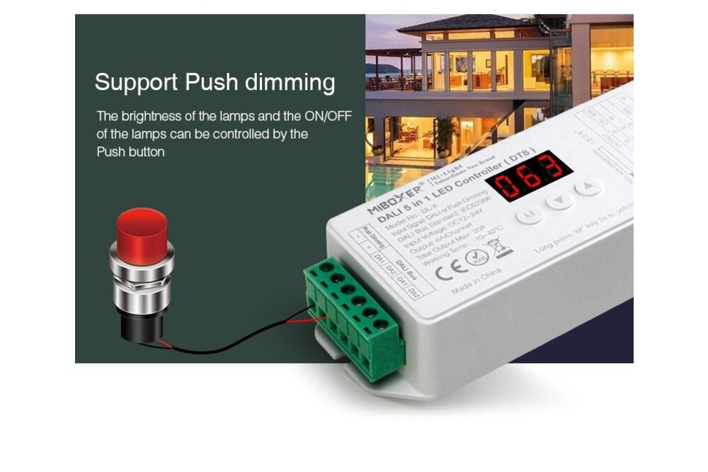 MiLight DALI DL-X DT8  5 in 1 Single Color/Dual White/RGB/RGBW/RGB+CCT Dali Controller 5x6A