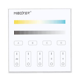 MiLight DALI DT8 4-zone Dual White / Correlated Color Temperature Touch Wandpaneel