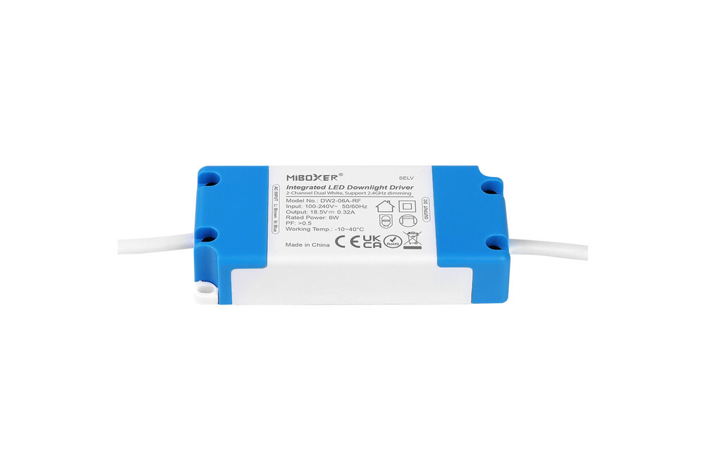 MiLight Mi-Light 6Watt Dimbaar Dual White LED 2.4G RF kantelbare Inbouwspot 220V. Mat Wit ⌀90mm