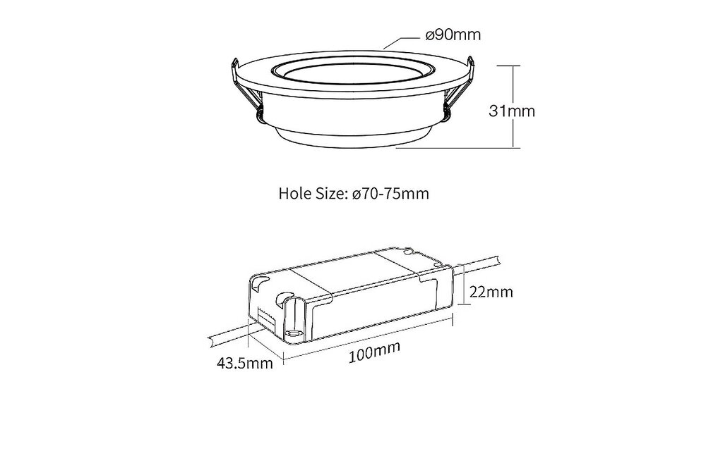 MiLight Mi-Light 6Watt Dimbaar Dual White LED 2.4G RF kantelbare Inbouwspot 220V. Mat Wit ⌀90mm