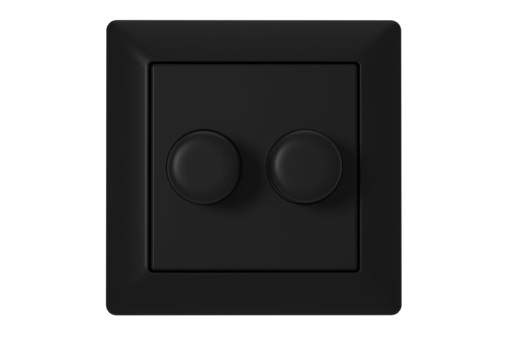 EcoDim ECO-DIM ED-10005B Duo Dimmerknop  Mat Zwart RAL 9005