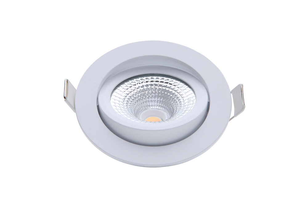 EcoDim EcoDim 5Watt  2000K - 3000K Ronde Witte Kantelbare LED Inbouwspot Warm Wit 85mmØ Kantelbaar IP54