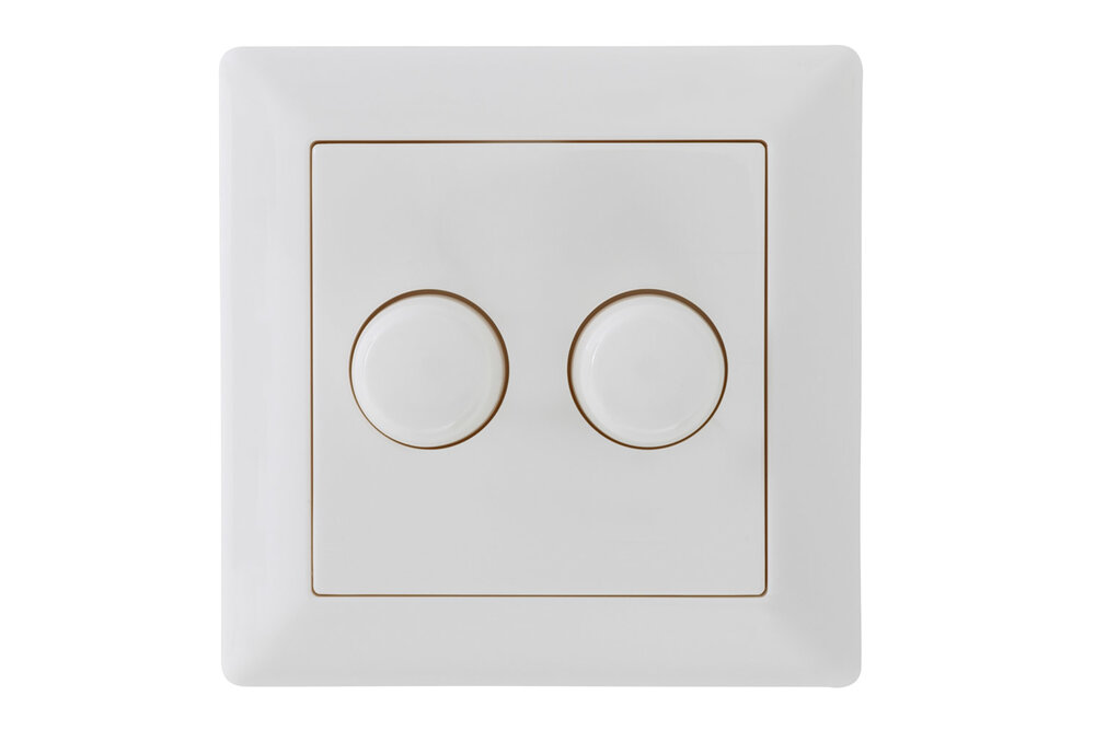 EcoDim ECO-DIM ED-10005 Duo Dimmerknop  Zuiver Wit RAL 9010