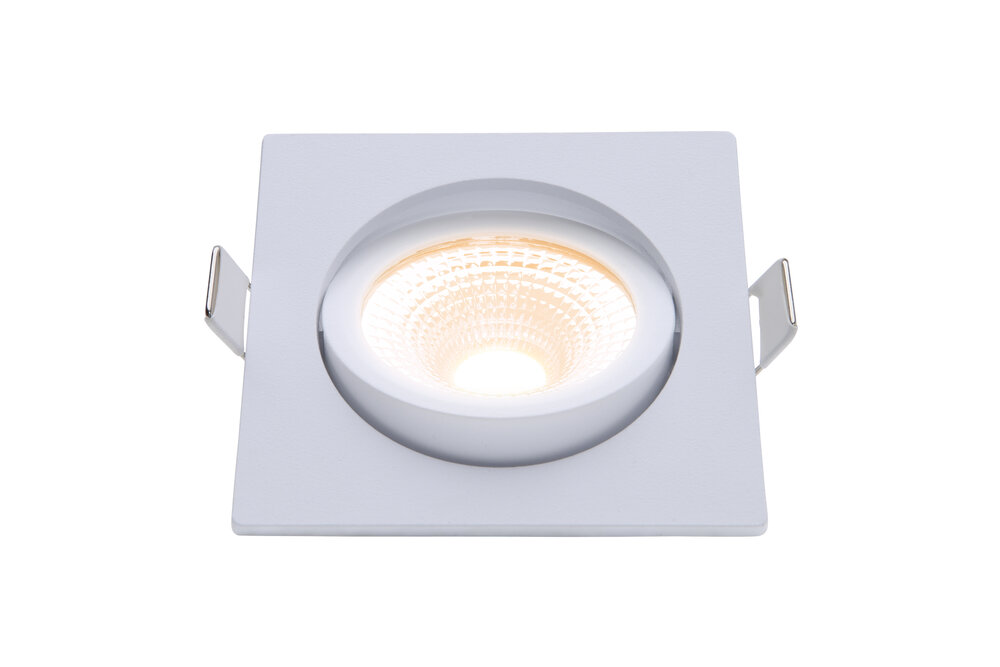 EcoDim EcoDim 5Watt  2000K - 3000K Vierkante Witte Kantelbare LED Inbouwspot Warm Wit 85mmØ Kantelbaar IP54