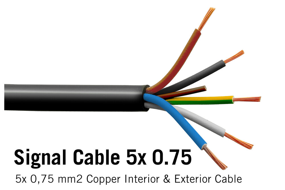 AppLamp Signaalkabel 5x 0.75mm2  PVC YLY-S  bruin, blauw, grijs, zwart, geel/groen RGBW LED kabel