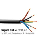 AppLamp Signaalkabel 5x 0.75mm2  PVC YLY-S  bruin, blauw, grijs, zwart, geel/groen RGBW LED kabel