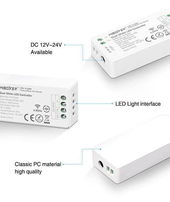 MiLight Dual White LED strip controller 12A, 12V-24V (LOS)