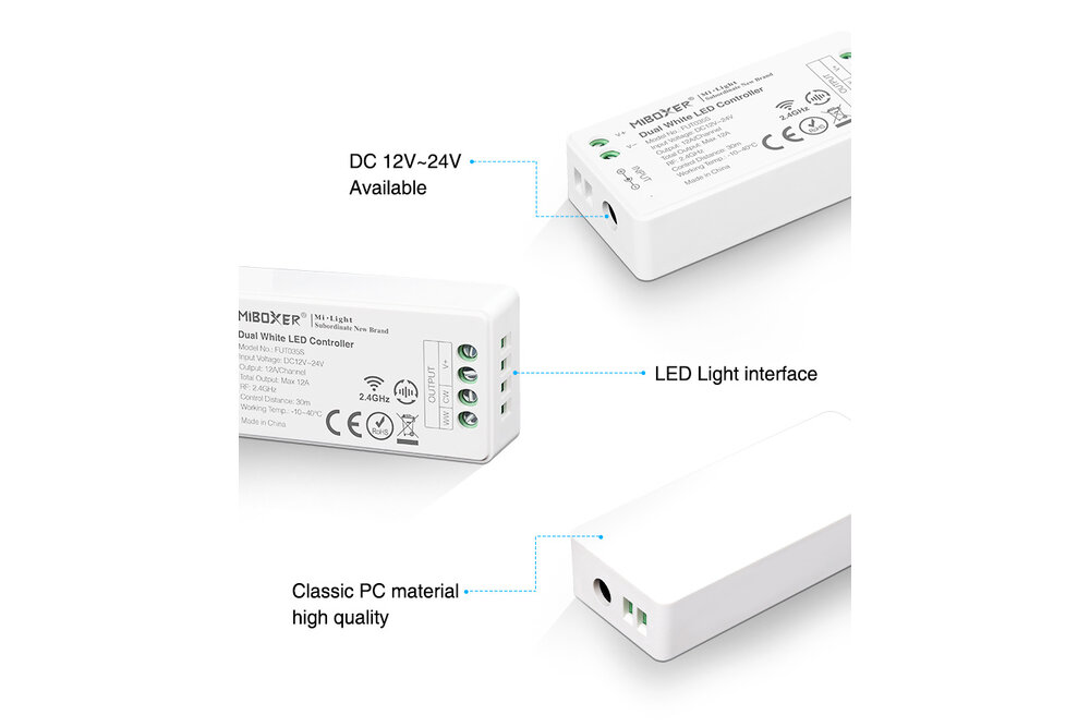 MiLight Dual White LED strip controller 12A, 12V-24V (LOS)