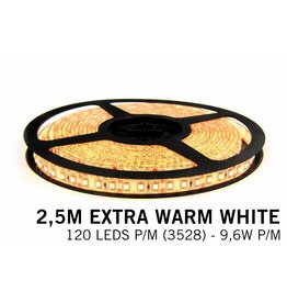 Applamp Extra Warm Wit Losse Led Strip | 2,5m 120 Leds pm Type 2835 12V 7,6W pm
