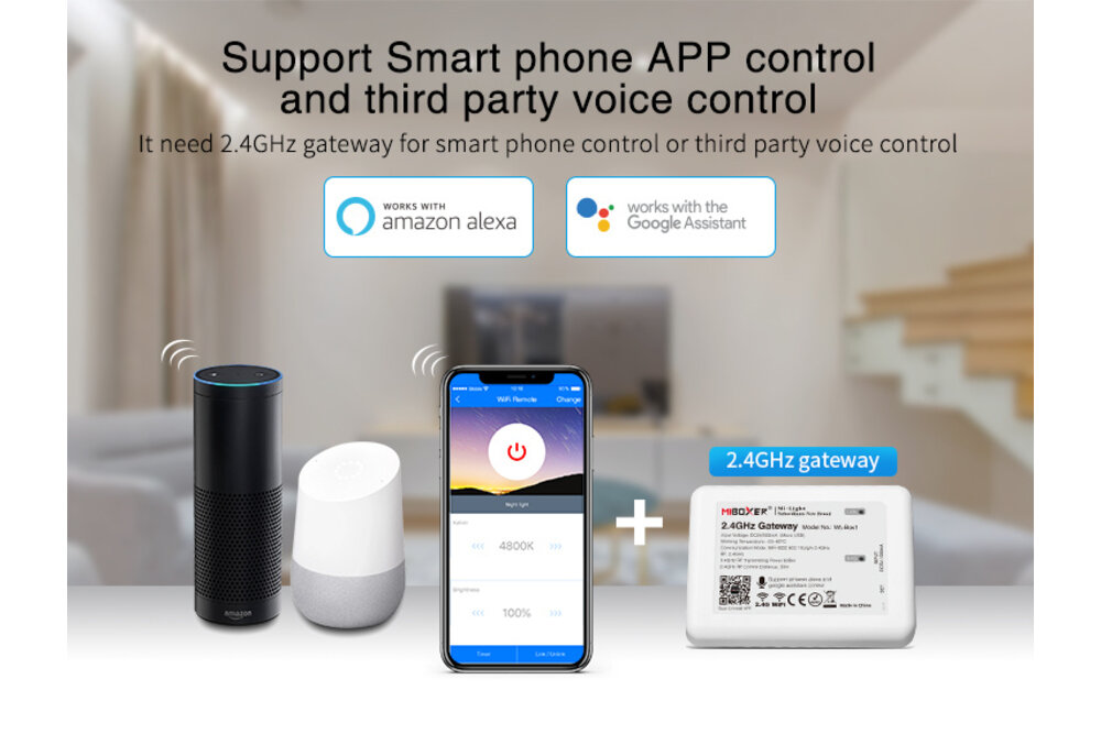 MiLight Waterbestendige Dual White LED strip controller 12A, 12V-24V  IP66