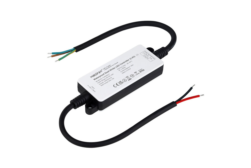 MiLight Waterbestendige Dual White LED strip controller 12A, 12V-24V  IP66