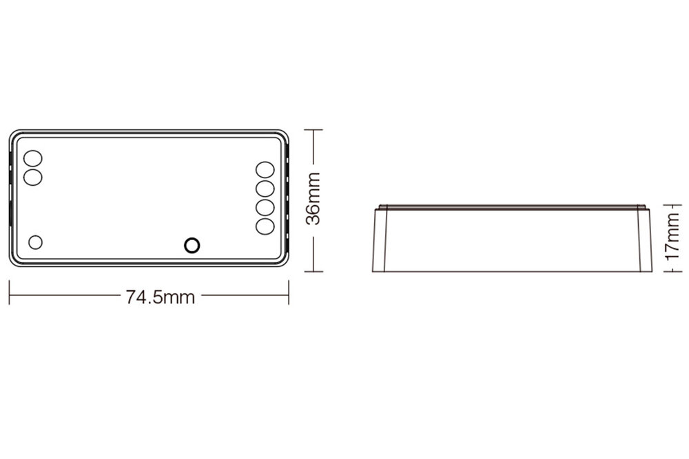 MiLight  RF ledstrip dimmer controller met RF afstandsbediening 12A