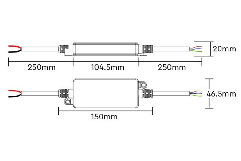MiLight Waterbestendige Dual White LED strip controller 12A, 12V-24V  IP66