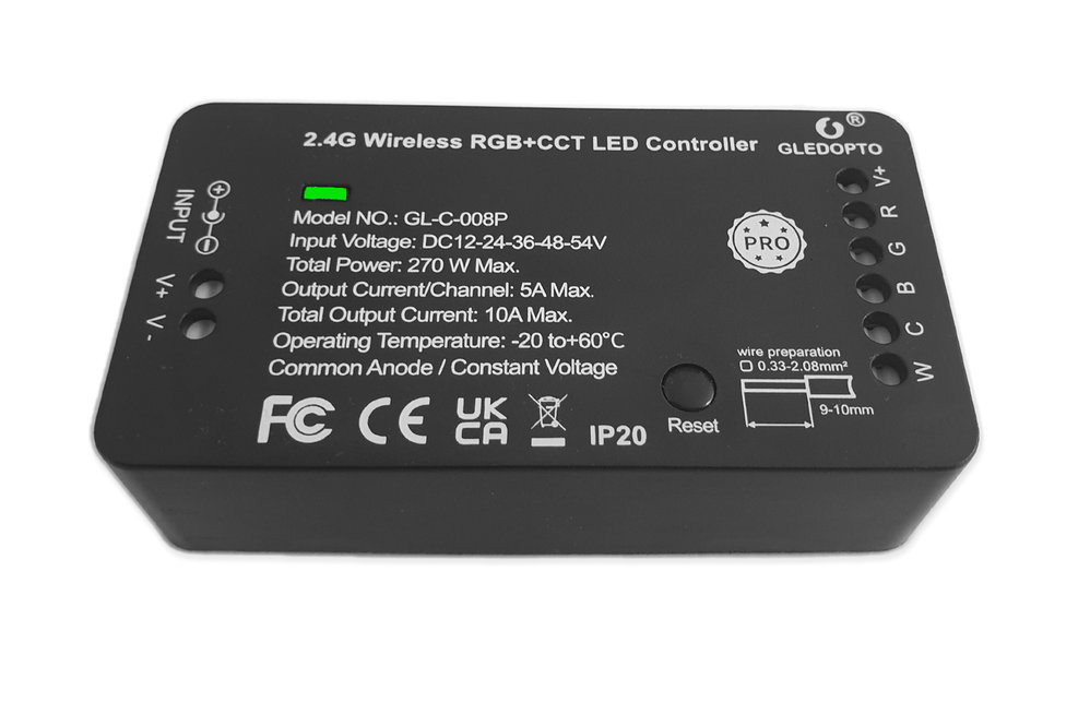 GLEDOPTO RGB+CCT Gledopto Zigbee Pro Controller GL-C-008P ZLL Compatibel | 12-54 Volt