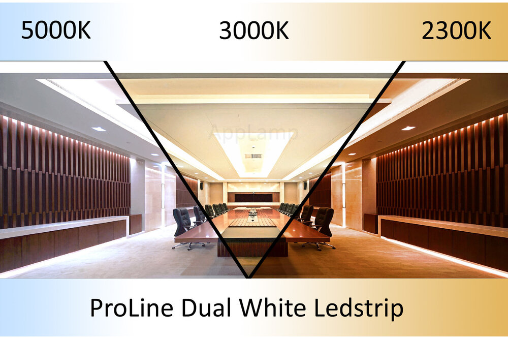 AppLamp ProLine PRO LINE COB Dual Wit 2300K~5000K CCT Led Strip | 2,5m COB 640 Pixels pm 24V - Losse Strip