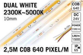 AppLamp ProLine PRO LINE COB Dual Wit 2300K~5000K CCT Led Strip | 2,5m | 24V