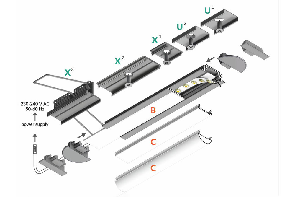 LINEA10 10mm Verzonken Led Profiel 1m-2m