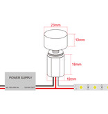 Mini LED Dimmer inbouw draaiknop 12V-24V, 4A, IP65 waterproof