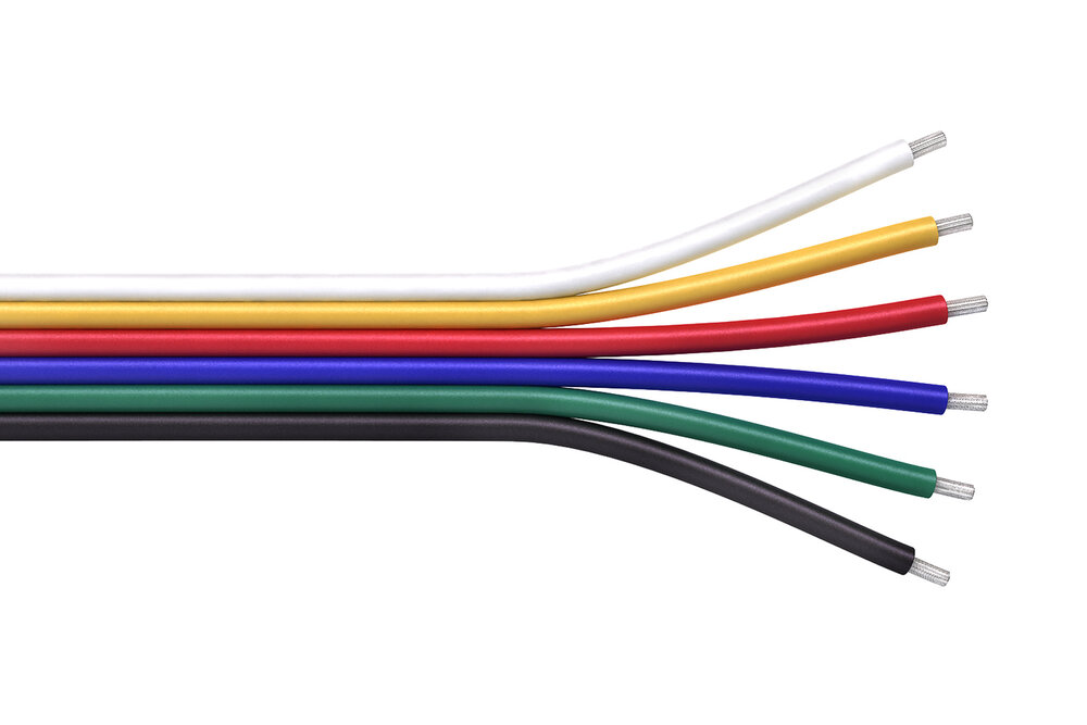 6-aderige platte kabel voor RGB+CCT ledstrips