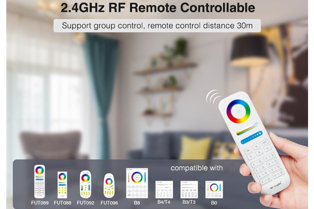 MiLight Miboxer 75W 24Volt WiFi Controller en voeding in  één voor Enkelkleur/Dualwhite/RGB/RGBW/RGBCCT Ledstrips