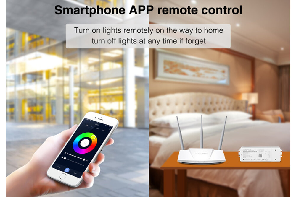 MiLight Miboxer 75W 24Volt WiFi Controller en voeding in  één voor Enkelkleur/Dualwhite/RGB/RGBW/RGBCCT Ledstrips