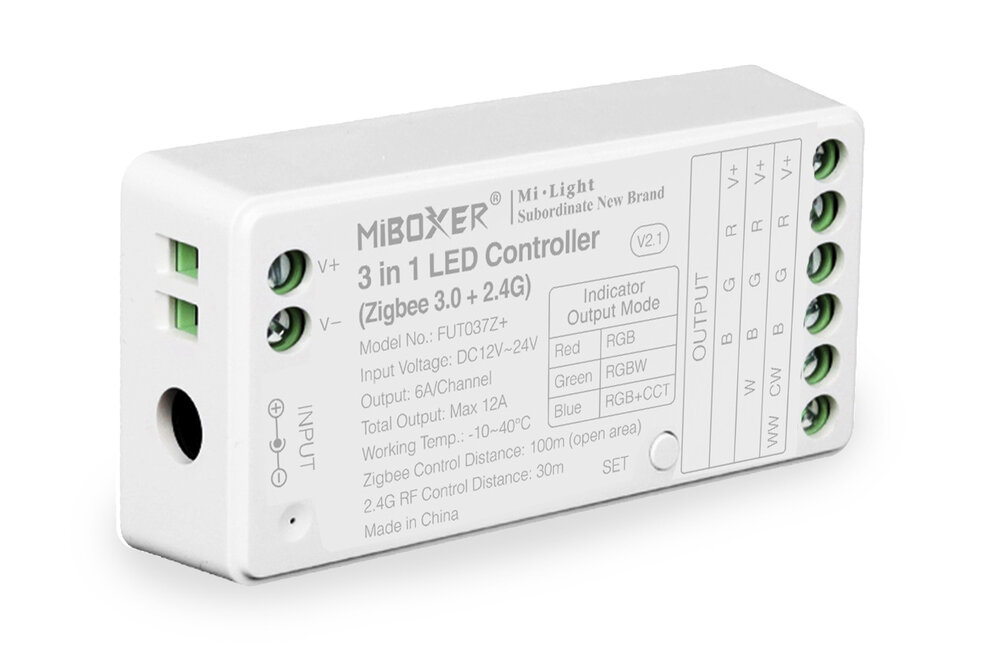 MiLight Miboxer 3 in 1  Zigbee 3.0 + RF 2.4G RGB/RGBW/RGBCCT Dimmer Controller