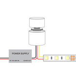 Applamp Mini LED Dimmer CCT / Dual White inbouw draaiknop 12V-24V, 3A, IP65 waterproof