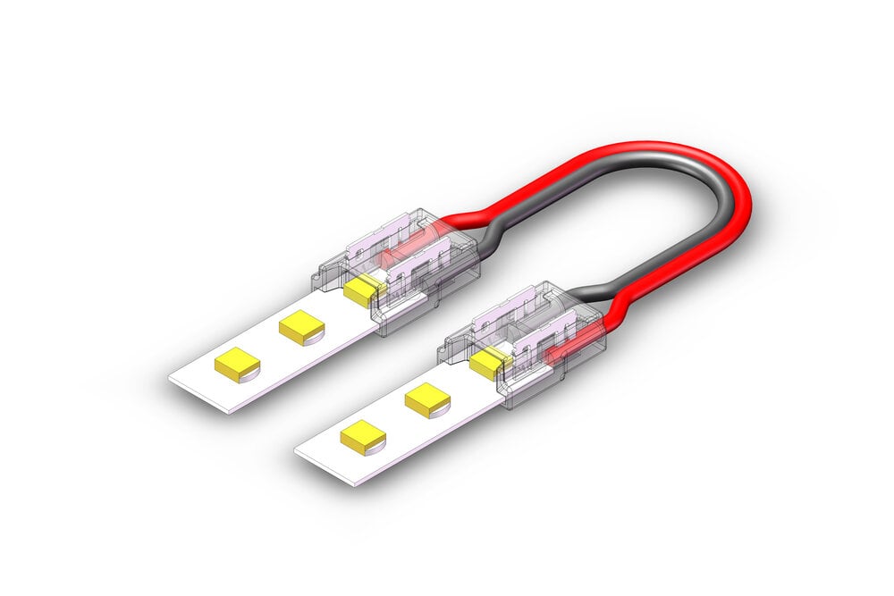 Witte COB LED strip soldeervrije flexibele connector voor 8mm ledstrips