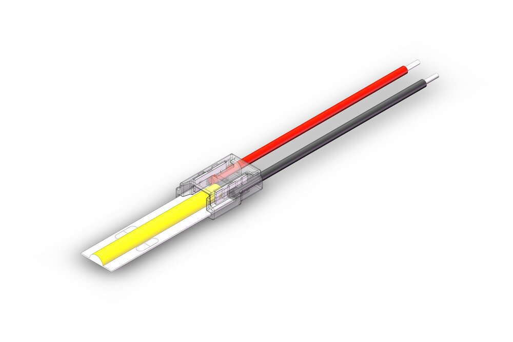 Witte COB LED strip soldeervrije voedings connector voor 8mm ledstrips