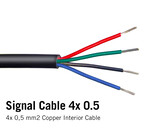 Ronde kabel 4x 0.5mm2  rood, groen, blauw, zwart