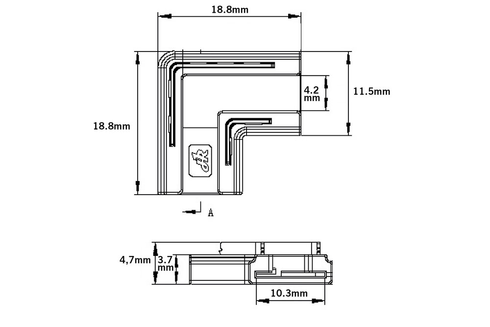 AppLamp  L-Connector voor 3-polige 10mm COB Dual White CCT LED strips, soldeervrij