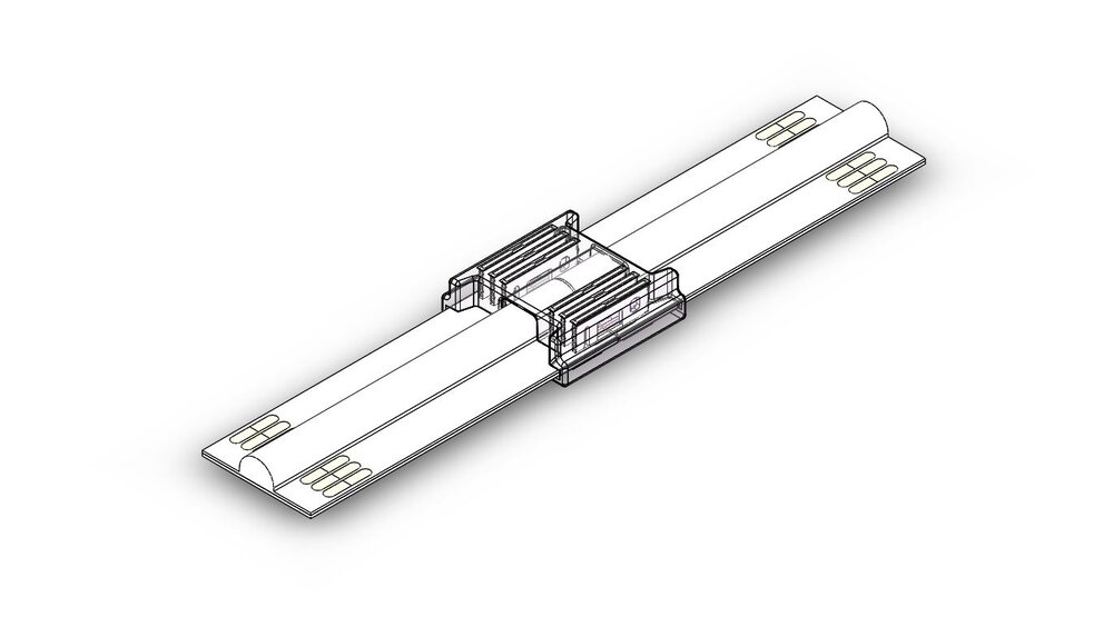 RGB+Dual White COB LED strip koppelstuk, soldeervrij. Voor 12mm ledstrips