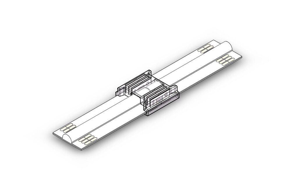 RGB+Dual White COB LED strip koppelstuk, soldeervrij. Voor 12mm ledstrips