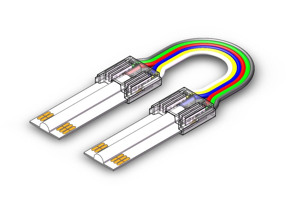 Flexibele connector voor COB RGB+Dual White Led Strips | Soldeervrij
