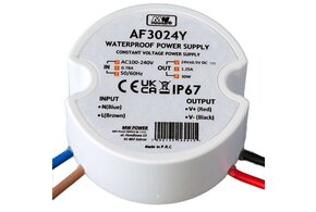 MWPower Waterdichte Voeding Mini Ø50mm - DC 24V 30 Watt 1.25A - IP67