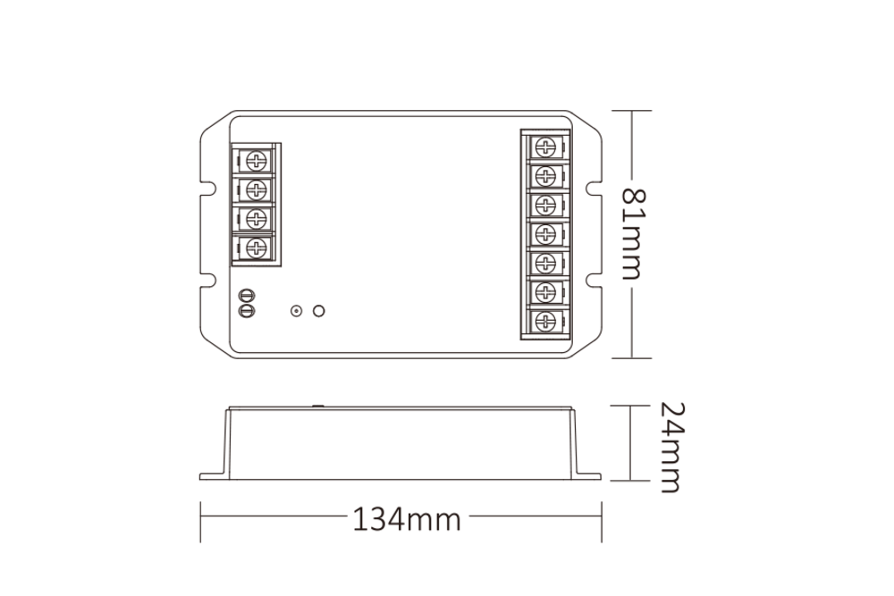MiLight MiBoxer High Power 30A 5 in 1 RF 2.4G + Wifi Enkelkleur/Dual White/RGB/RGBW/RGBCCT Dimmer Controller  |12-48V