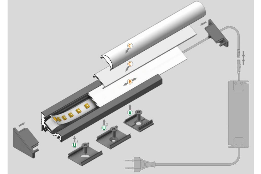 ANGLE10 10mm Opbouw Led Profiel 1m-2m