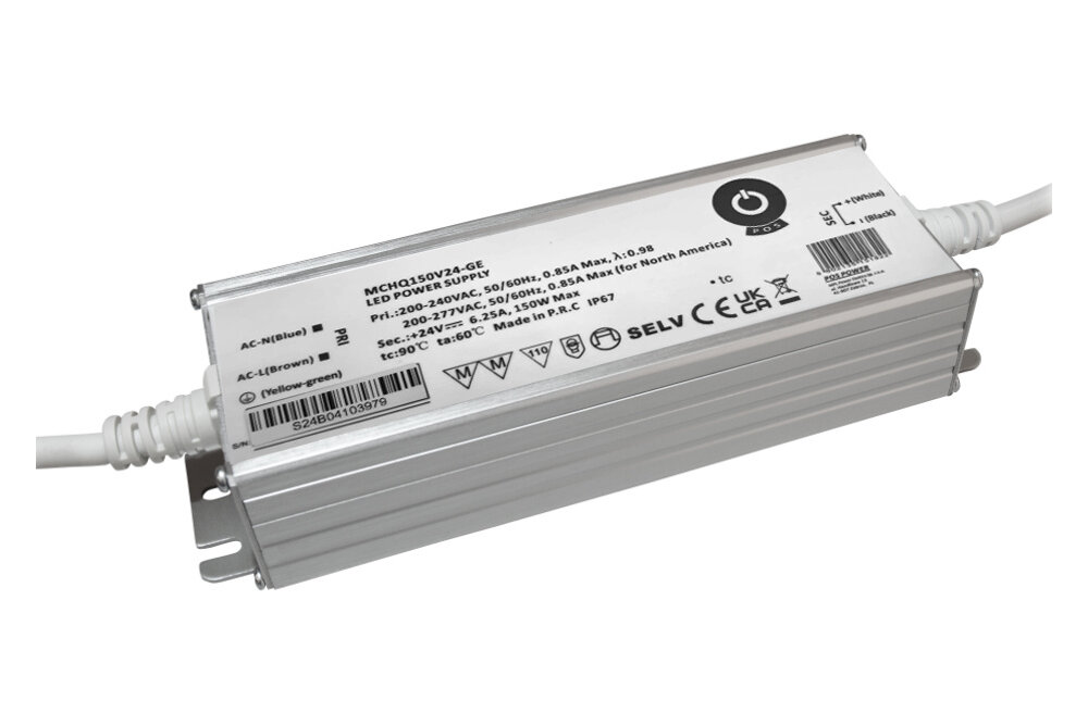 POS-POWER POS-Power Waterdichte Voeding DC 24V 150 Watt 6.25 Ampere